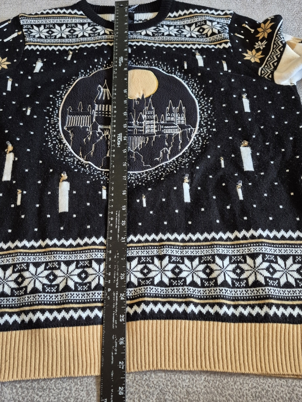 Harry Potter Hogwart Night Ugly Christmas Sweater Light Up Embroidered - Picture 8 of 9